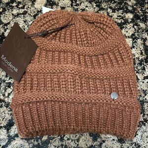 Modena New York Brown Knit Beanie